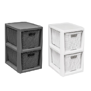 Regał Rattanowy dwuczęściowy 2 x 7L BRANQ