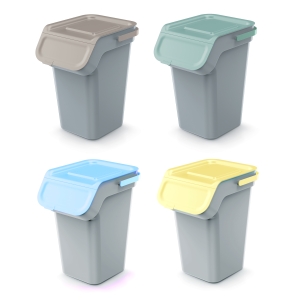 Kosze do recyklingu z filtrem Kaddi Q 4x25 L szare