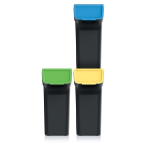 Zestaw koszy do segregacji Stackbox Q 3x25 L czarne