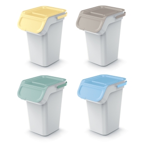 Kosze do recyklingu z filtrem Kaddi Q 4x25 L jasnoszare
