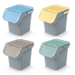 Kosze do recyklingu z filtrem Kaddi Q 4x20 L szare