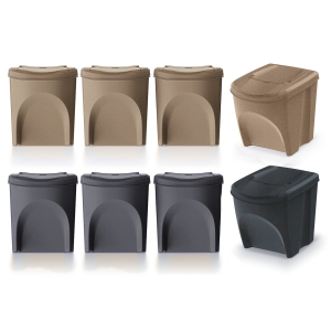 Zestaw 4 Koszy do segregacji Sortibox IKWB25S4W 25L ECO WOOD