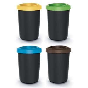 zestaw koszy na śmieci z kołnierzem Compacta R Drop Set 4 x 25 L