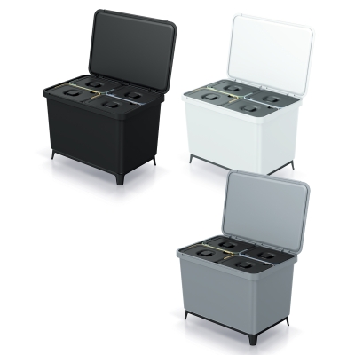 Kosze do segregacji odpadów Systema NKS60W4 4x10 L - Keden