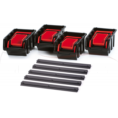 Pojemniki warsztatowe na listwach Kistenberg Settruck set of storage bins KST16 2kolory mix