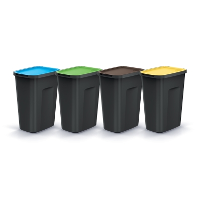 zestaw 4 koszy do segregacji Compacta Q Flap Plus set 50 L
