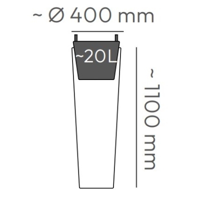 Prosperplast ETHICK Donica z wkładem Tubra TTSO40H