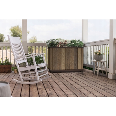 Keter Deco Rectangle Planter Tall - donica skrzyniowa orzech