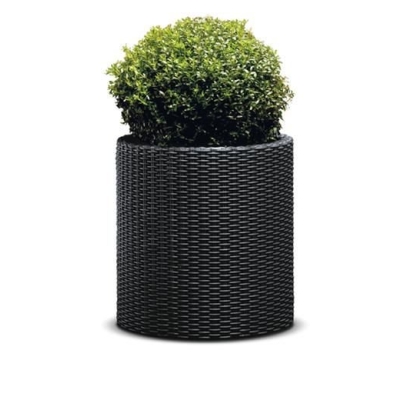 Keter Cylinder Planter M - Antracytowa donica plecionkowa