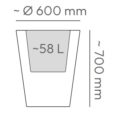 Prosperplast ETHICK Donica półwypełnialna Tubra Round TT 60
