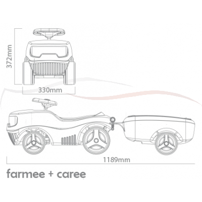 Brumee Jeździk z przyczepką Farmee + Caree BFARM kolory