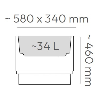 Prosperplast ETHICK - Donica Folka round CASE TFOC60