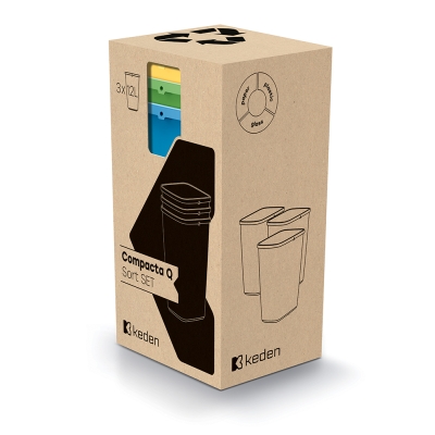 Zestaw koszy do recyklingu Compacta Q Sort set 3x12 L
