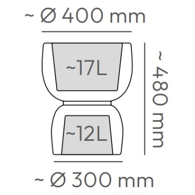 Prosperplast ETHICK Doniczka DUALA Round TDR40