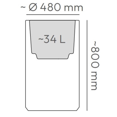 Prosperplast ETHICK Doniczka CORO round HIGH TCR48H