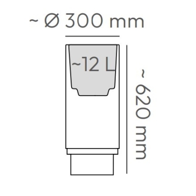 Prosperplast ETHICK - Donica Folka round HIGH TFOR30H