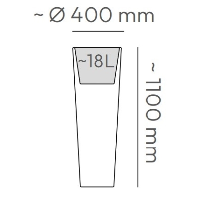 Prosperplast ETHICK Donica półwypełnialna Tubra  TTS40H