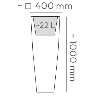 Prosperplast ETHICK Doniczka Mooda square HIGH TM40H