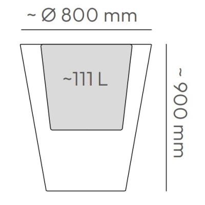Prosperplast ETHICK Donica półwypełnialna Tubra Round TT 80