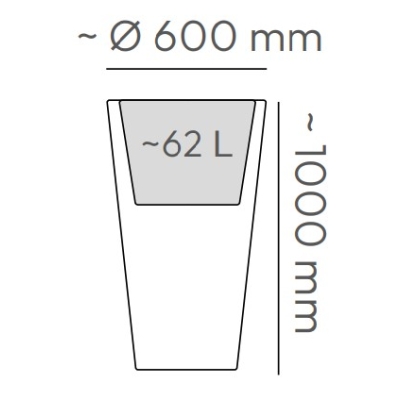 Prosperplast ETHICK Donica półwypełnialna Tubra Round Slim TTS 60