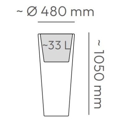 Prosperplast ETHICK Donica półwypełnialna Tubra Round Slim TTS 48