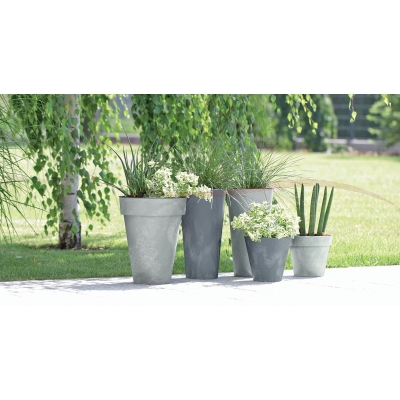 Prosperplast Doniczka Cube Slim Beton Effect  DCUS355E kolory