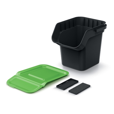 Kosze do recyklingu z filtrem Kaddi Q 4x20 L czarne