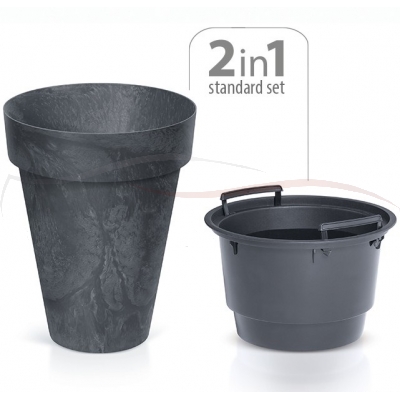 Prosperplast Doniczka Cube Slim Beton Effect  DCUS355E kolory