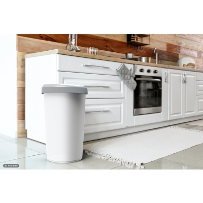 Kosz na śmieci okrągły Compacta R Flap NRAB50 50 L - Keden