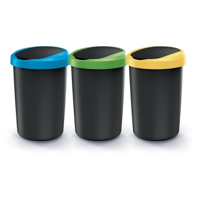 zestaw koszy na śmieci 3 okrągłych Compacta R Flap set 50 L