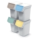 Kosze do segregacji Stackbox Q 4x20 L jasnoszare